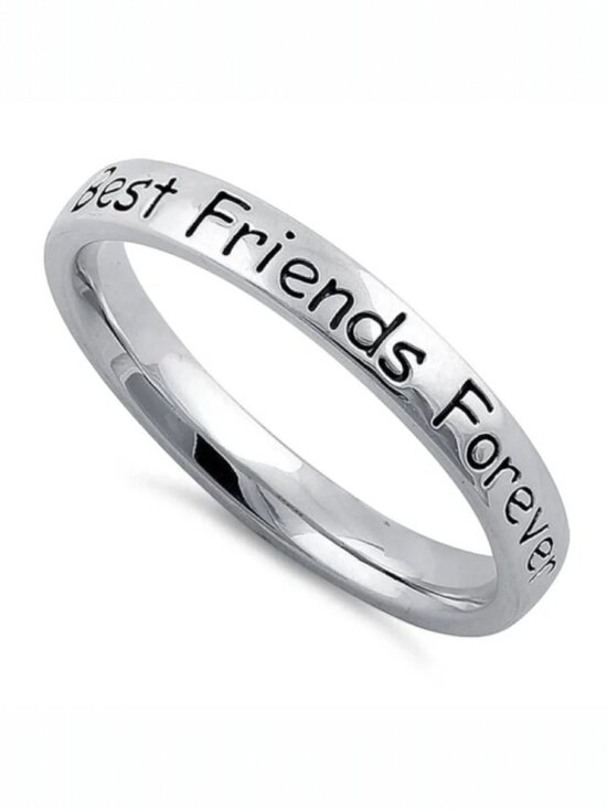 Jewelry - Best Friends Forever BFF Ring 2.7 mm Band 925 Sterling Silver Friendship Ring